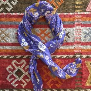Vintage Indian Floral Cotton Metallic Scarf